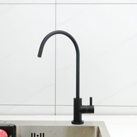 Keran Air Minum Hitam Matte Bahan Stainless Steel 304 Filter Reverse Osmosis (RO) Pemurni Air Dapur Grosir