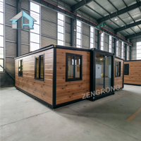 Mini-maison conteneur extensible de 20 pieds avec cuisine équipée, toilettes, toit plat – Modulaire pour hôtel, bureau, villa – Australie – Prêt à l'emploi (1A)