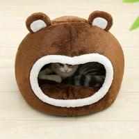 Lit douillet pour chat et chien - Panier pour animaux de compagnie en coton 100% écologique, chaud, doux, à motif uni, avec design de chaise longue et de tente