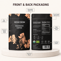 Poudre de café aux champignons 5-en-1 fonctionnelle OEM ODM, base riche en Arabica, mélange de boisson énergisante instantanée, directement de l'usine