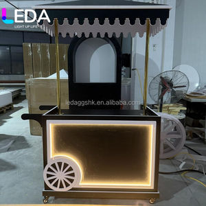 Carrito de Aperitivos y Postres LEDA, Carrito de Decoración para Bodas, Carrito de Flores para Centro Comercial, Carrito de Dulces para Fiestas de Acrílico y PVC con Luz - Product Image 1