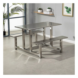Bàn ghế ăn cho 4 người, bàn ghế ăn nhanh hình chữ nhật cho trường học và nhân viên nhà máy - Product Image 1