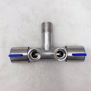 Válvula angular de acero inoxidable 304 con rosca hembra de 1/2 pulgada y doble salida para uso en inodoros y cocinas - Product Image 4