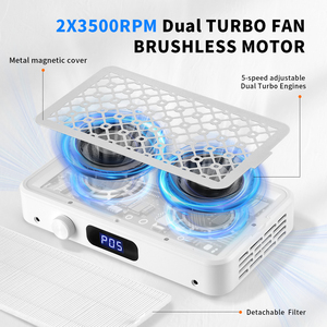 Máy hút bụi móng tay SNRQI Luxury Salon bán chạy, tùy chỉnh W30, quạt kép Turbo 3500 vòng/phút, tiếng ồn thấp, hút mạnh, hút kép - Product Image 4