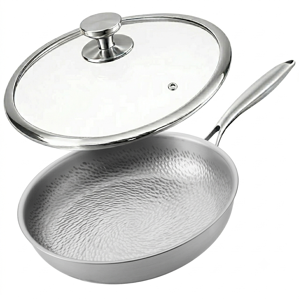 22cm hammered pure titanium Fry Pan
