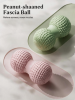 Balle de massage double en TPE en forme d'arachide, diamètre 6,5 cm, pour le soulagement des muscles des pieds, du dos, des hanches et des jambes, yoga, massage des tissus profonds et des points de déclenchement