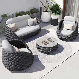 Modern Luxury Garden <b>Outdoor</b> Furniture Hotel Leisure <b>Outdoor</b> <b>Sofa</b> Braided Rope Aluminum Patio Couch Set for Villa Resort Balcony - Product Image 2