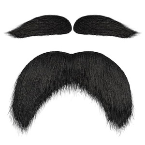 DAMAI Moustache jaune, sourcils, fausse barbe pour enfant et adulte, accessoires de déguisement d'Halloween, accessoires de fête amusants pour hommes et femmes en polyester - Product Image 4