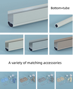 Thanh Ray Dưới Bằng Nhôm Thành Phần Rèm Đáy Tròn Phụ Kiện Rèm Rèm Thanh Ray Dưới Bóng Râm - Product Image 5