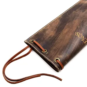 Factory New Design Wine Glasses Carrying Case Leather Vintage Doctor Wine Pouch Bags Custom Logo Wine Bottle Bag For Festival