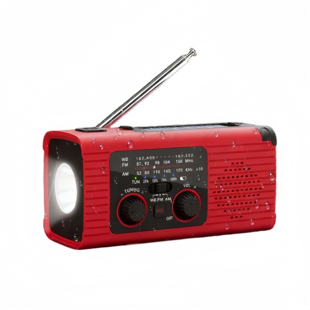 Emergency Survival Radio Solar Hand Crank Powered AM/FM/NOAA Weather Alerts Power Bank for for 2W ABS Alecter APH-SR08