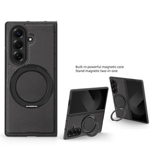 Custodia in pelle di lusso con anello Rotatabale in metallo custodia per telefono cellulare per Samsung Galaxy Z Fold 7 6 <span class=keywords><strong>5</strong></span> - Product Image 2