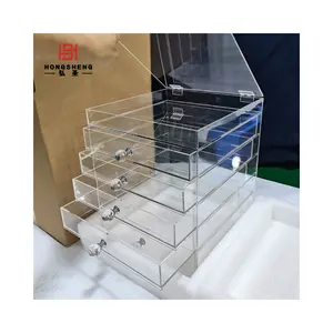 आसान खुले फिसलने के साथ बहुपरत स्पष्ट एक्रिलिक गहने बॉक्स कड़ा बॉक्स ढक्कन भंडारण एक्रिलिक उपहार प्लास्टिक कैंडी बॉक्स
