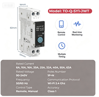 Interrupteur intelligent Wi-Fi Graffiti DC 63A 90-240V, 2 voies, montage sur rail DIN, compatible Alexa, application smartphone, système de maison intelligente, fabriqué en Chine