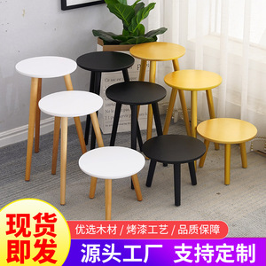 Modern Minimalist Wooden Flower Stand <b>White</b> Round <b>Table</b> For Living Room Balcony Plant Display - Product Image 2