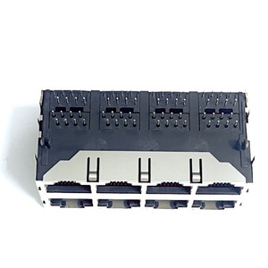 ซ็อกเก็ต Rj45 สองชั้น 2x4 แผงเชื่อมต่อเครือข่ายแบบเปลือกทองแดงป้องกันสัญญาณรบกวน R-RJ45R08P-8000 - Product Image 2