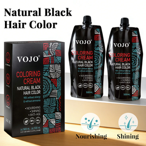 VOJO Tinta <span class=keywords><strong>per</strong></span> <span class=keywords><strong>Capelli</strong></span> Nera Naturale Permanente di Alta Qualità, Senza Ammoniaca, Non Appiccicosa, Colore Duraturo - Product Image 2