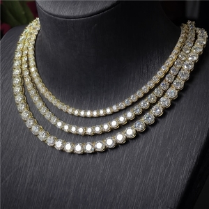 Chaîne personnalisée en zircon cubain pour homme, collier tennis en argent 925 avec diamants Moissanite, chaîne Moissanite - Product Image 3