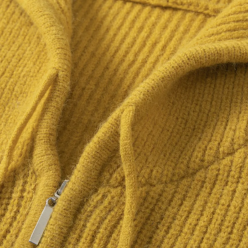 Pull à capuche en tricot à manches longues personnalisé OEM & ODM pour femmes vêtements pour femmes pull cardigan tricoté pour femmes