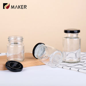 25ml 50ml 75ml 100ml 200ml Contenant cylindrique pour cornichon en grains de café et thé Grand pot en verre de stockage pour sauce chili et confiture avec couvercle noir - Product Image 4