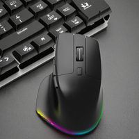 Mouse Gaming Nirkabel Dual-Mode RGB Underglow Ergonomis untuk Tangan Kanan Pro Gamer dengan Roda Gulir Logam Tipe-C OEM