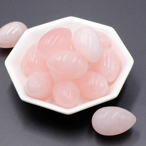 도매용 노란색 옥 광택 석영 크리스탈 자갈 달걀 모양 장식용 돌 - Product Image 2