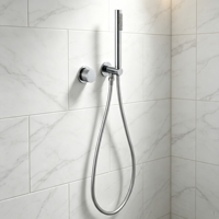HONGDEC Kit de douche mural encastré chromé avec pistolet pulvérisateur, pulvérisateur à main, mitigeur à bouton moleté pour salle de bain