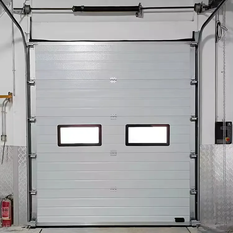 Puerta seccional superior china HOFIC, puerta de aislamiento térmico de fábrica, puerta automática de alta calidad resistente al viento