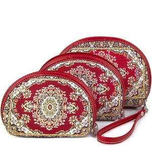 Turkish Woven Triple <b>Make</b>-<b>up</b> & Cosmetic <b>Bag</b> Set Rug - Carpet Designed - Product Image 1