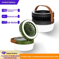 Ventilateur de camping solaire 2 en 1, lumière solaire/USB à double charge pour le camping en plein air, la randonnée, les pannes de courant d'urgence, la survie
