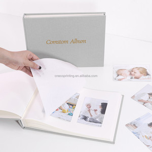 <span class=keywords><strong>Album</strong></span> photo avec couverture en lin et logo de taille personnalisée, <span class=keywords><strong>album</strong></span> de scrapbooking avec papier de soie sans acide - Product Image 3