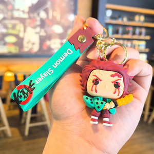 Móc khóa cao su hình hoạt hình ngộ nghĩnh, mặt dây chuyền búp bê 3D, phụ kiện trang trí ba lô, móc khóa ô tô - Product Image 4