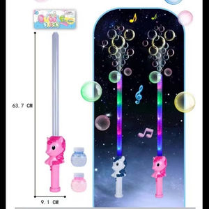 Épée Lumineuse LED à Poignée Licorne HUNDRED POWER, Pistolet à Bulles en Plastique Amusant et Sûr avec 3 Piles AA, Son pour Enfants, Jeu en Plein Air - Product Image 2