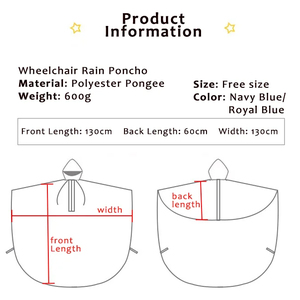 Poncho Impermeable con Capucha y Cremallera para Silla de Ruedas Chunya Spun para Adultos, con Reflejante de Seguridad y Orificio para el Manillar Trasero - Product Image 5