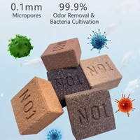 Matériaux filtrants pour aquarium Heru, briques carrées nano en terre cuite de 150 ml pour la culture de bactéries nitrifiantes et la purification de l'eau de mer
