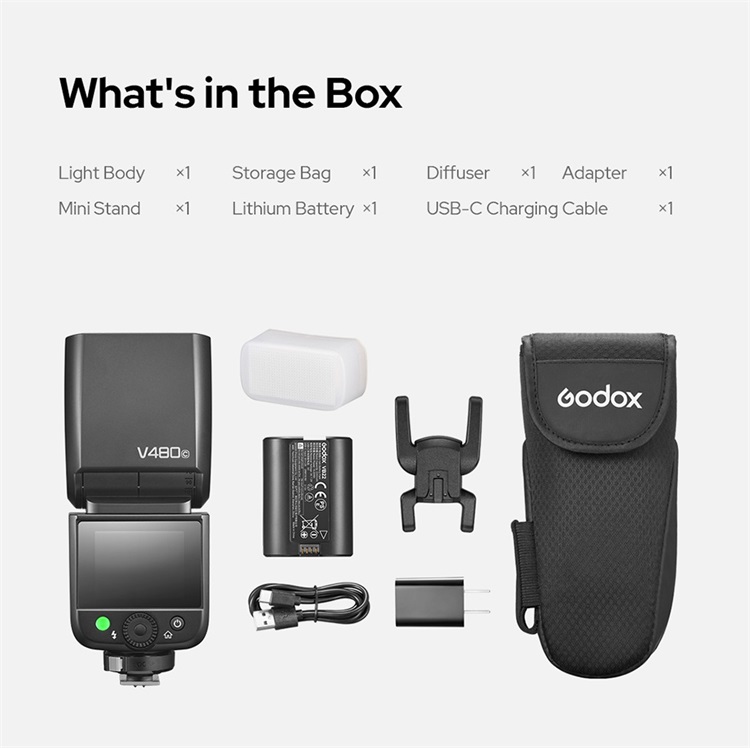 Godox V480 For Canon GODOX TTL Flash - GN50 HSS 1/8000s/650 Flashes/1.7s Recycle - View #13