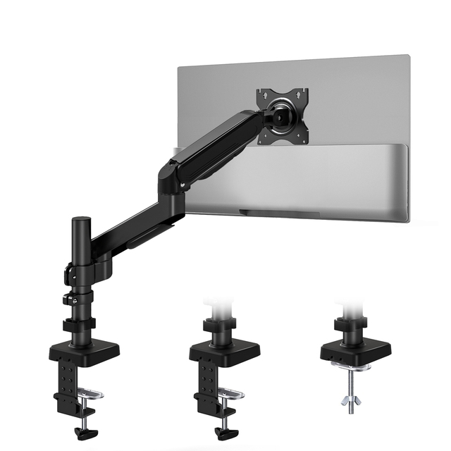 10 Years Warranty 17"-32" 9kg Cost Effective Spring Assisted Monitor Arm Computer VESA Mount Black Single Monitor Stand Bracket