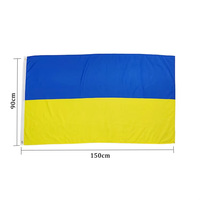Drapeaux ukrainiens personnalisés en polyester 68D de haute qualité, 90x150cm (3x5ft), vente en gros à prix réduit