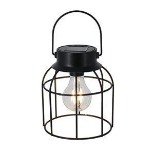 Linterna Solar de Metal <span class=keywords><strong>para</strong></span> Exteriores, Luz Colgante con Bombilla LED de Filamento, IP44, Impermeable, Fácil Instalación, Decoración de Jardín <span class=keywords><strong>para</strong></span> Patio - Product Image 1