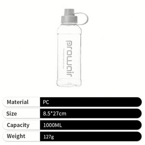 Botella de Agua Deportiva de Plástico Transparente de 1L para PC, Venta al por Mayor 2026, a Prueba de Fugas, con Tapa, para Escalada, Gimnasio, Adolescentes - Product Image 4
