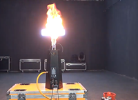 Générateur de flammes DMX 200W pour effets de scène avec bouteille de gaz externe pour spectacles sur scène.