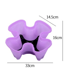 Tour à 3 pétales, pot de fleurs papillon vertical empilable en plastique à 5 niveaux avec soucoupe à fond mobile - Product Image 6