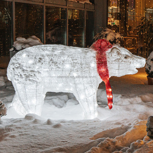 Decoración Navideña de Renos con Motivo Animal en Acrílico LED 3D Gigante para Exteriores, Instalación Artística para Centros Comerciales - Product Image 5