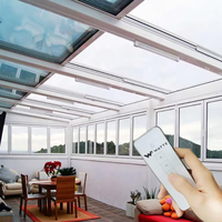 Système de lucarne télescopique automatique intelligent de fenêtre de toit de fenêtre de verre de toit coulissant rétractable électrique motorisé personnalisé