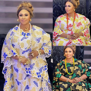 Beautifical africano de lujo de moda bordado <span class=keywords><strong>Guipur</strong></span> tela Dashiki Ankara encaje africano <span class=keywords><strong>vestido</strong></span> de fiesta musulmán Maxi <span class=keywords><strong>vestido</strong></span> ML95Q76 - Product Image 4