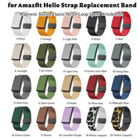 Tali Nilon Olahraga Elastis Magnetik yang Dapat Bernapas untuk Tali Amazfit Helio, Aksesori Pelacak Kebugaran, Gelang Tangan