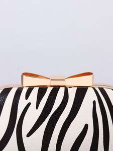 Sac de soirée DAQI imprimé zèbre, sac à main européen et américain tendance en PU avec chaîne, idéal pour le commerce international - Product Image 4