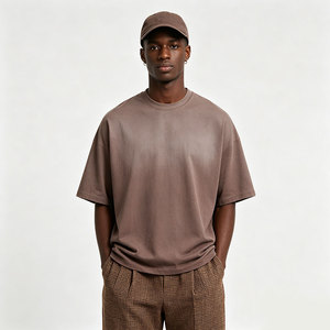 T-shirt <span class=keywords><strong>Homme</strong></span> ALCLEVER – Marque Américaine Tendance, Dégradé Multicolore, Manches Courtes, Col Rond Effet Usé, Logo Personnalisé - Product Image 1