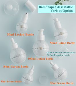 <span class=keywords><strong>Vente</strong></span> directe d'usine 30ml bouteille de sérum en verre en forme de boule avec compte-gouttes pour les soins cosmétiques de la peau - Product Image 6