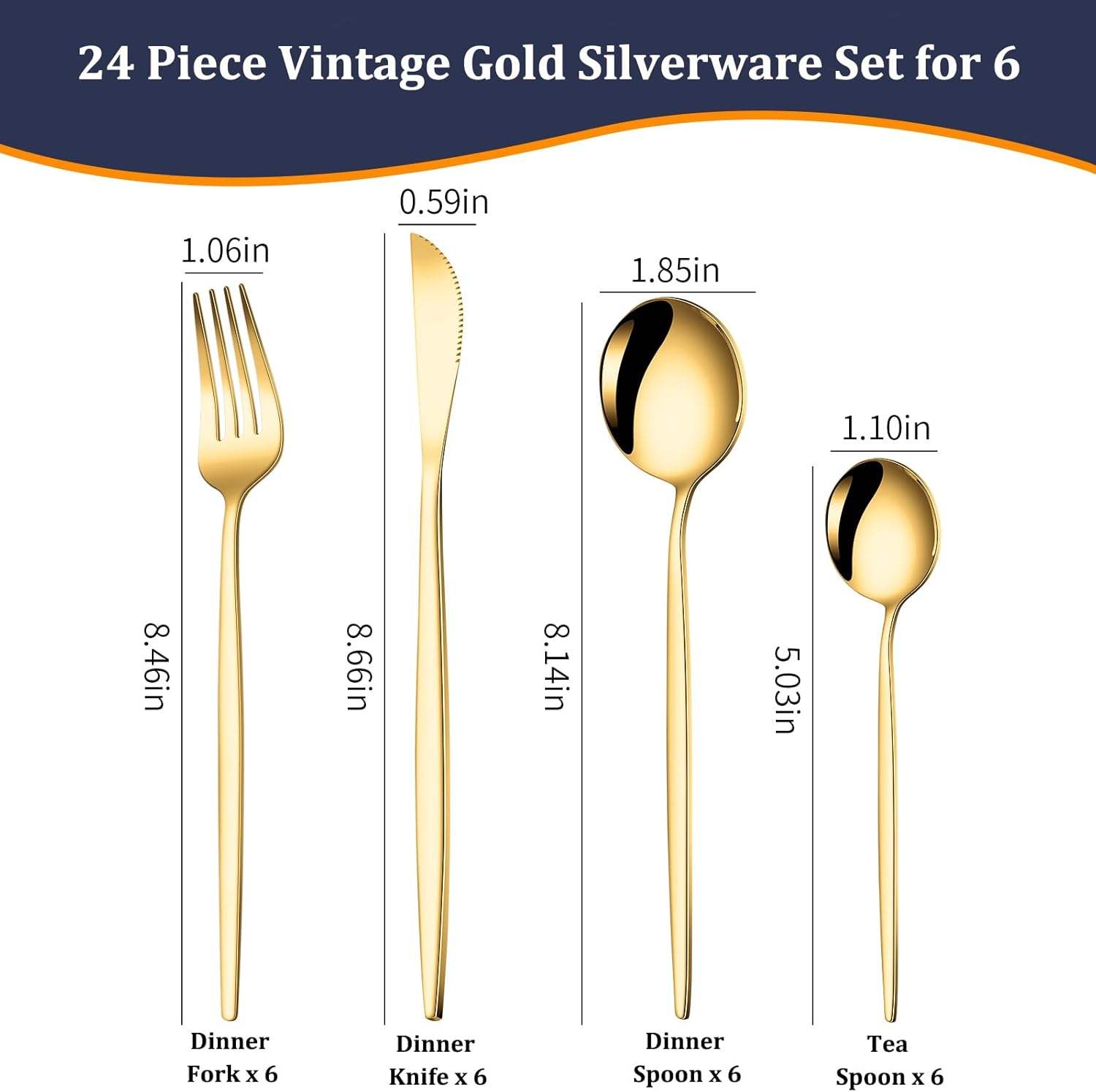4 pcs set Gold